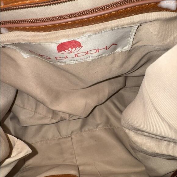 Big Buddha boho chic teal & brown medium chevron hobo with fringe - Picture 2 of 8